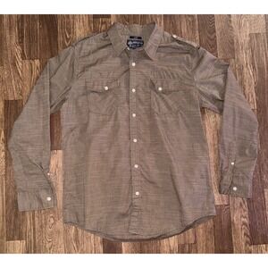 American Rag Brown‎ Striped Button Up Shirt Long Sleeve Casual Large